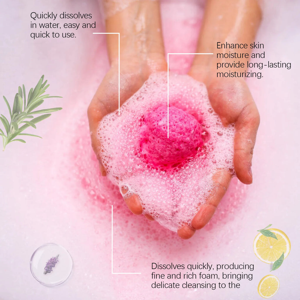 OceAura Bubble Bath Ball Moisturizing Nourishing Plant Floral Fragrance Lasting Fragrance Deep Cleansing Skin Bath Ball