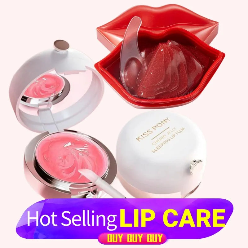 Moisturizing Cherry jelly Lip Mask Hydrating Exfoliating Lip film to Remove Dead Skin Improve Dryness Nourishing Smooth Lip Care