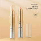 Natural Stereo Concealer Pen-Under Eye &Blemish Coverage Sweat &Waterproof Smooth Texture Portable for Beginners Flawless Finish