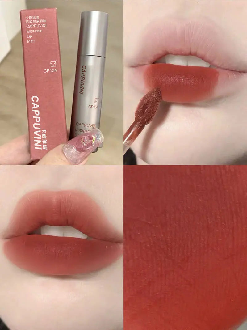 Single Velvet Matte Mist Lip Gloss,Waterproof Non-Stick Cup Lip Glaze Smudge Proof Not Fade Liquid Lipstick