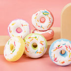 Kids Bath Bomb Bubble Bath Salt Ball for Shower Doughnut Heart Shape Bathing Spa Essential Oil Moisturize Dry Skin Children Gift