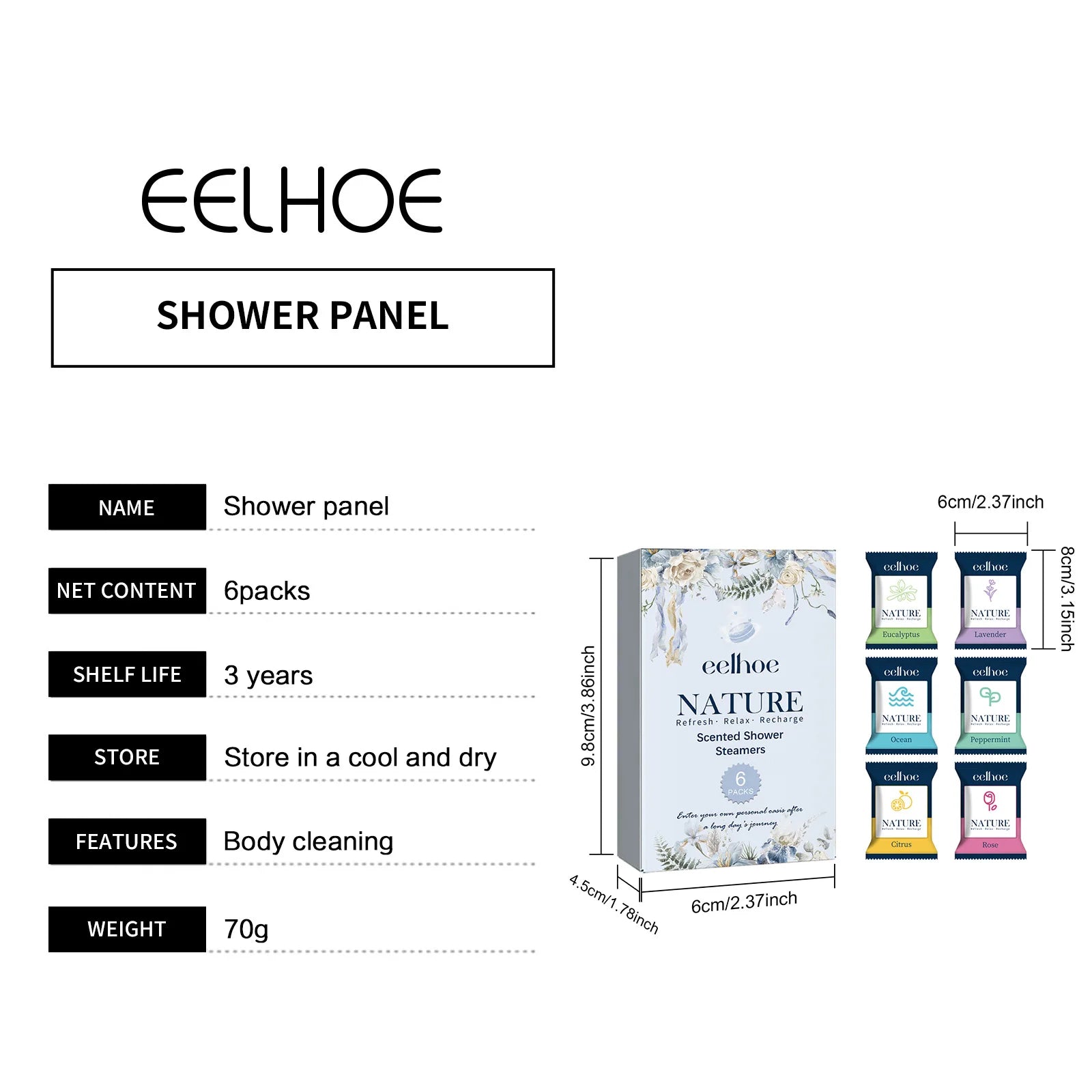EELHOE Relief Natural Scented Shower Steamers Tablets Lavender Soothing Deep Cleansing Body Relax Fragrant Oil Spa Sea Salt Bath