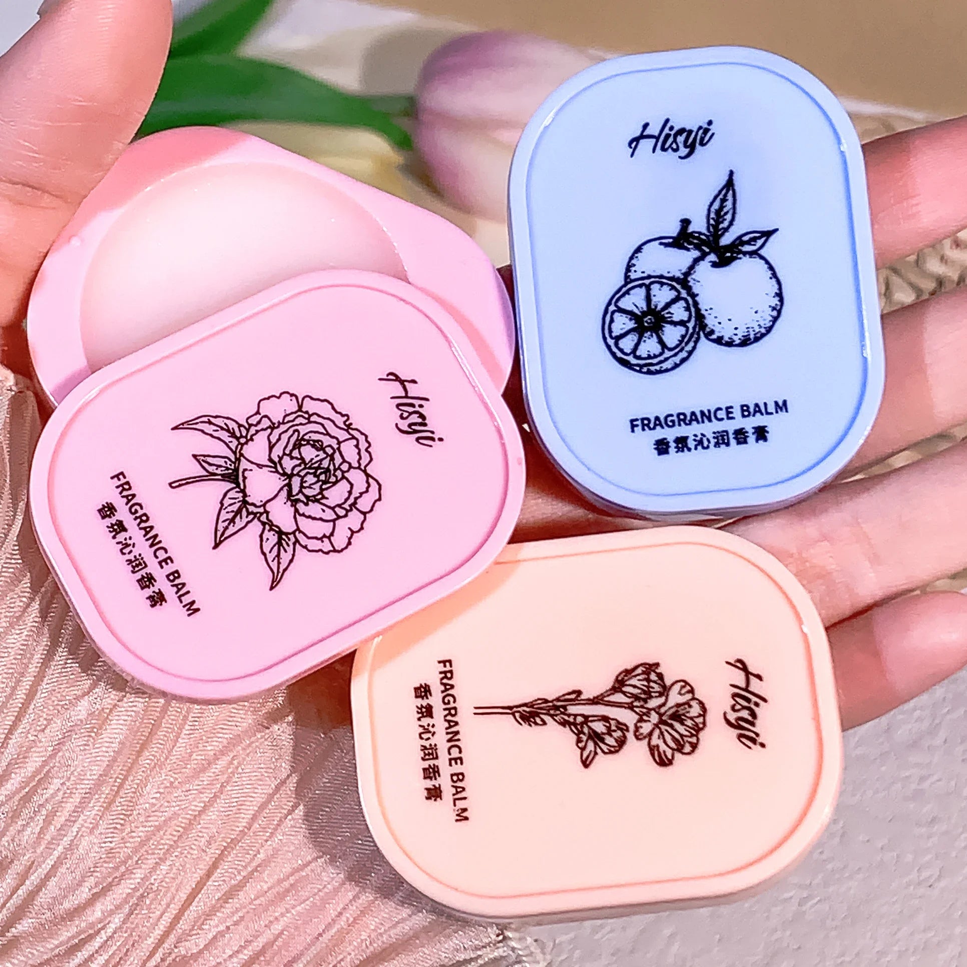 HISYI Solid Perfume Balm – Long-Lasting Floral Scents, Vegan, Compact, Face/Hands/Body Use, Unisex, Certified, Skin-Friendly