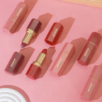 6 Colors Gold Bar Tube Lipstick Matte Texture Pearlescent Glitter Velvet Lipstick Valentine's Day Gift 6PCS