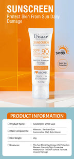 Sunscreen SPF90+ UV Radiation Protection Lsolation Whitening Moisturizing Brightening Face Body Arms Thighs Sunblock Skin Care