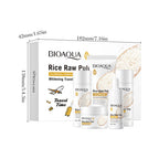 BIOAOUA 5pcs Rice Raw Whitening Travel Set For Cleansing and Moisturizing Whiten