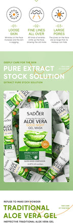 20pcs Aloe Vera Gel Portable Sleeping Mask Soothing & Repairing After Moisturizing Hydrating Shrink Pores Facial Mask Skin Care