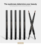 HANDAIYAN Eyebrow Pencil Automatic Rotating Double Head Long Lasting Natural Waterproof 5 Color Triangle Eyebrow Pen Make Up