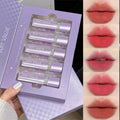 5 Colors Purple Bar Tube Black Lipstick Easy Coloring Matte Velvet Lipstick Long-lasting Red Lipstick Christmas Gift 5PCS