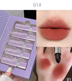 5 Colors Purple Bar Tube Black Lipstick Easy Coloring Matte Velvet Lipstick Long-lasting Red Lipstick Christmas Gift 5PCS