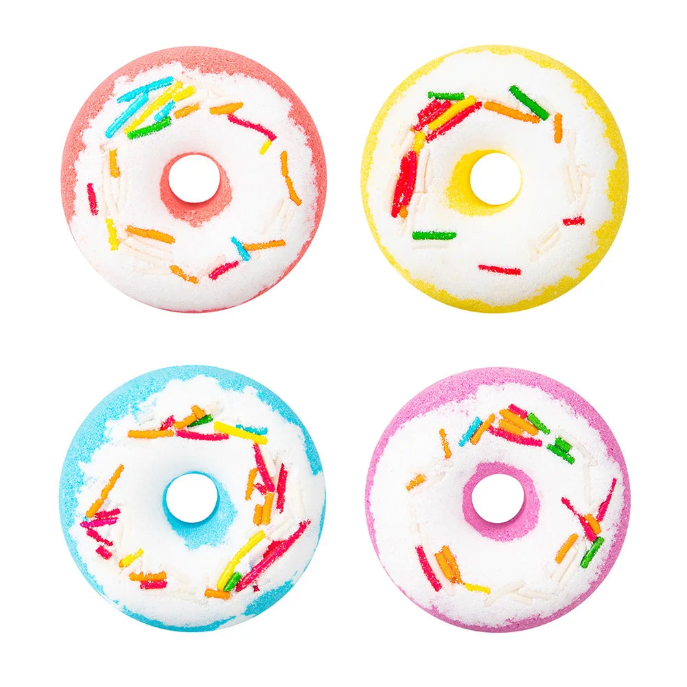 Kids Bath Bomb Bubble Bath Salt Ball for Shower Doughnut Heart Shape Bathing Spa Essential Oil Moisturize Dry Skin Children Gift