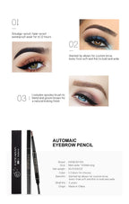 HANDAIYAN Eyebrow Pencil Automatic Rotating Double Head Long Lasting Natural Waterproof 5 Color Triangle Eyebrow Pen Make Up