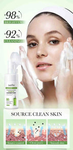SAODER Q10 Vitamin C Facial Cleanser Face Wash Foam Facial Cleansing Mossee Moisturizing Brightening Facial Skin Care Products