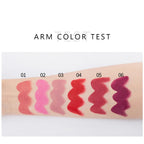 6 Colors Gold Bar Tube Lipstick Matte Texture Pearlescent Glitter Velvet NonStick Cup Lipstick Valentine's Day Gift 6Pcs/Set