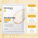 5/10pcs BIOAQUA Rice Raw Pulp Facial Masks Whitening Moisturizing Hydrating Anti-aging Face Mask Sheets Masks Skin Care
