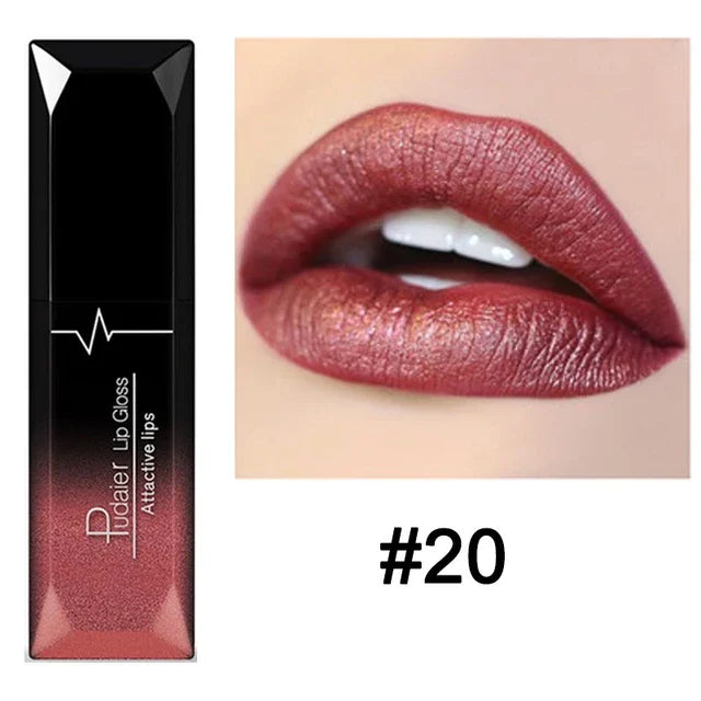 Waterproof Nude Matte Velvet Glossy Lip Gloss Lipstick Lip Balm Sexy Red Lip Tint 21 Colors Women Fashion Makeup Lipstick Tube