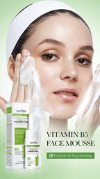 SAODER Q10 Vitamin C Facial Cleanser Face Wash Foam Facial Cleansing Mossee Moisturizing Brightening Facial Skin Care Products