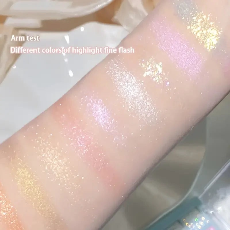 Snowflake 9-color Eyeshadow - Sparkling Pearl sequins, silver and pink tones, music festival and stage makeup, Valentine's Day
