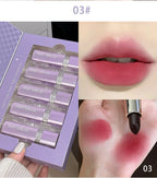 5 Colors Purple Bar Tube Black Lipstick Easy Coloring Matte Velvet Lipstick Long-lasting Red Lipstick Christmas Gift 5PCS