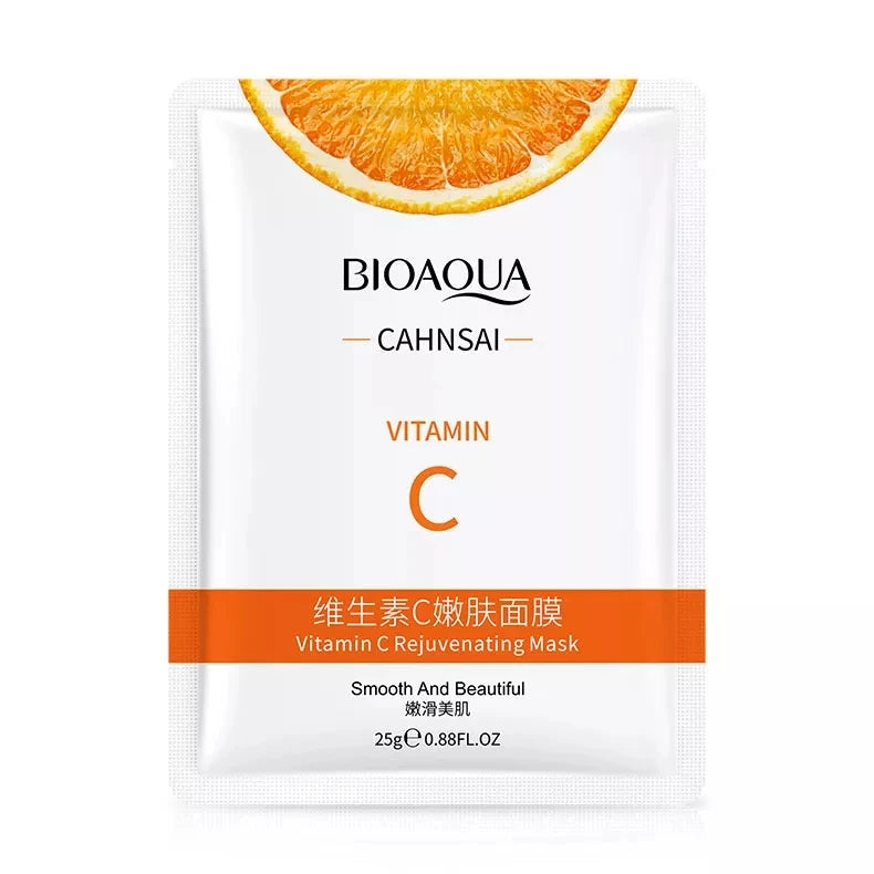 10pcs BIOAQUA Vitamin C Facial Mask Face skincare Moisturizing Face Mark Brightening Repairing Facial Masks for Face Skin Care