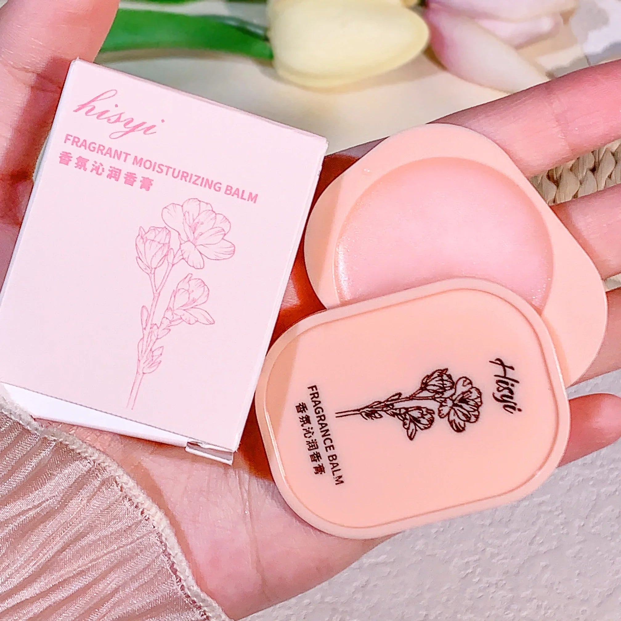 HISYI Solid Perfume Balm – Long-Lasting Floral Scents, Vegan, Compact, Face/Hands/Body Use, Unisex, Certified, Skin-Friendly