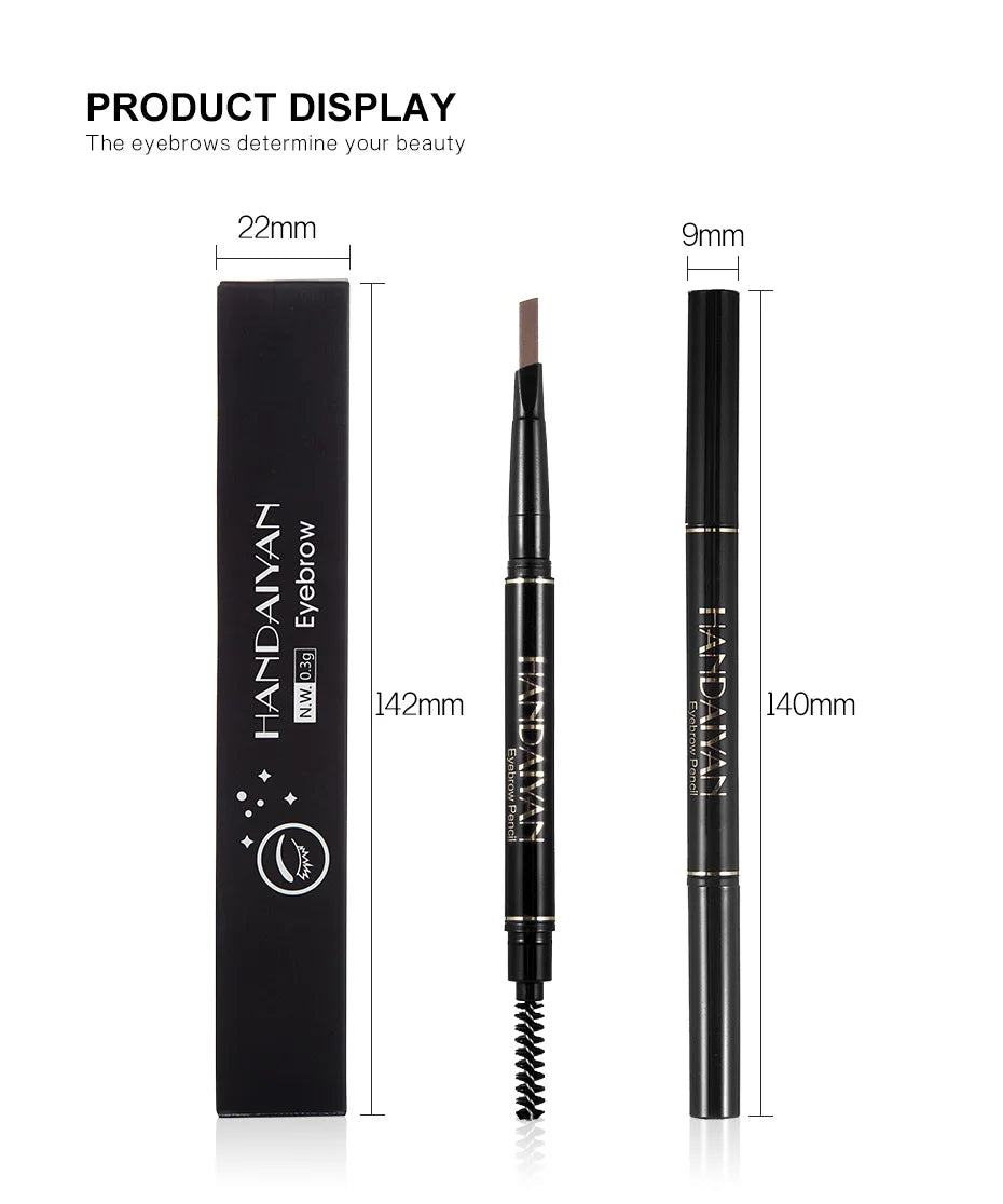 HANDAIYAN Eyebrow Pencil Automatic Rotating Double Head Long Lasting Natural Waterproof 5 Color Triangle Eyebrow Pen Make Up