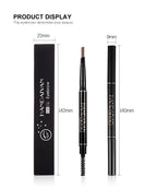 HANDAIYAN Eyebrow Pencil Automatic Rotating Double Head Long Lasting Natural Waterproof 5 Color Triangle Eyebrow Pen Make Up
