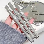 Ultra-fine 2 Point Silver Eyebrow Pen Liquid Wild Eyebrow Tattoo Waterproof 2 Fork Silkworm Brow Pen Easy To Grip Eye Makeup