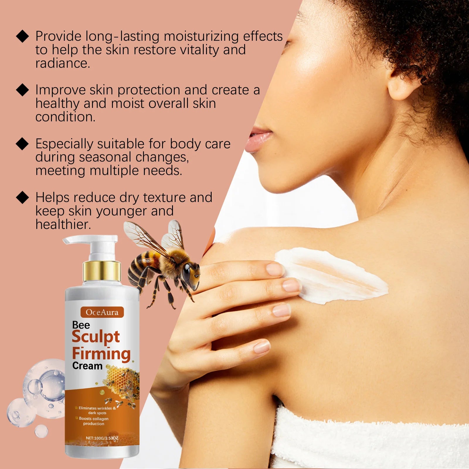 Bee Venom Body Firming Lotion Anti Sagging Skin Reduce Fine Lines Anti Cellulite Brightening Moisturizing Tighten Lifting Cream