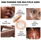 Face Highlighter Palette, High Glossy Face Illuminator Palette, Natural Glow Finish, Pearl Shimmer Smooth Baked Powder
