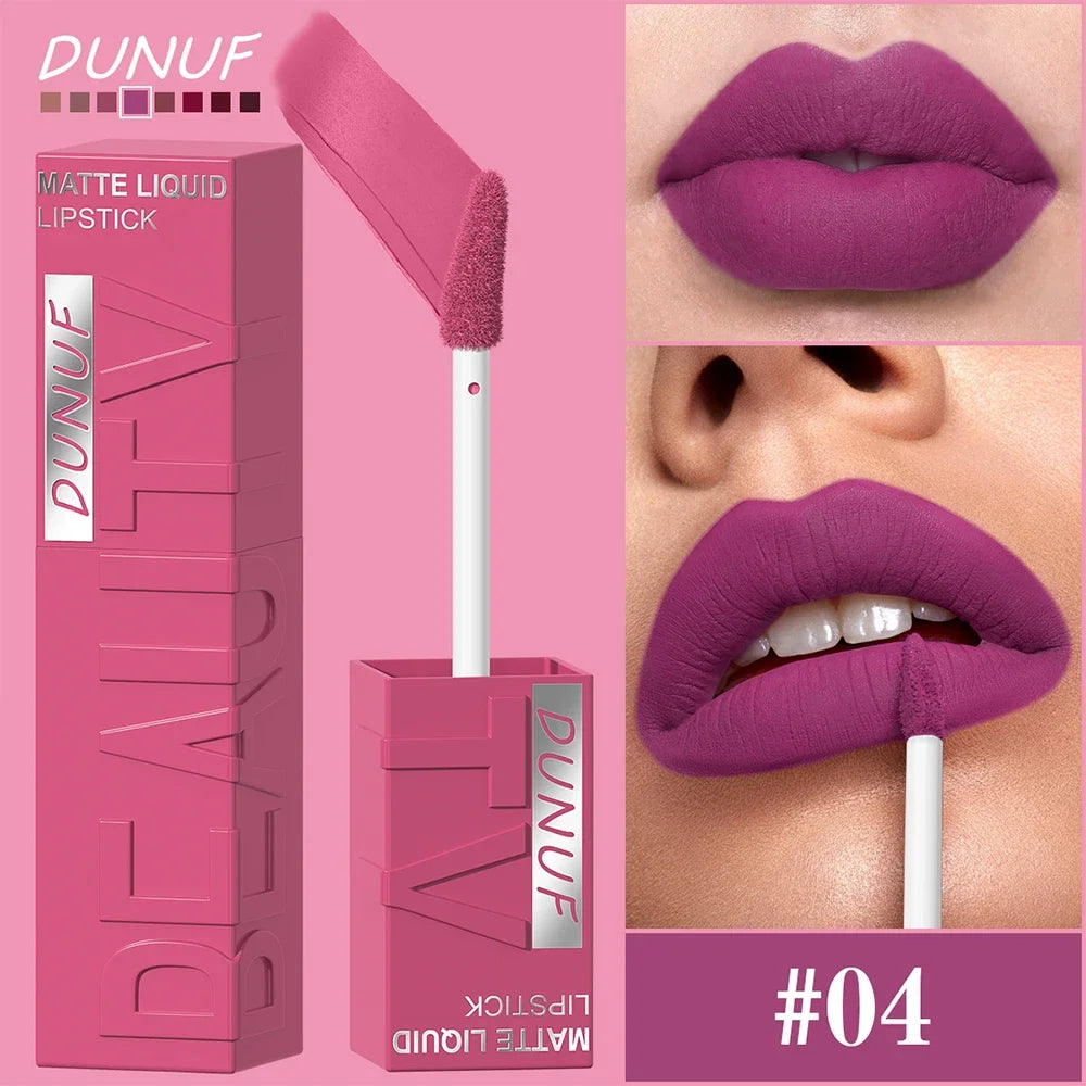 Velvet matte lip gloss matte velvet smooth easy dimensional plumping lipstick -to-apply square tube lip gloss waterproof three