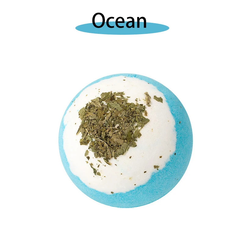 Plant Bath Ball Aromatherapy Essential Oil Bubble Bath Ball Moisturizing Dry Skin Relaxing Spa Bath Salt Bathing