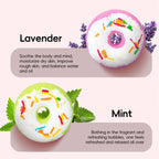 Kids Bath Bomb Bubble Bath Salt Ball for Shower Doughnut Heart Shape Bathing Spa Essential Oil Moisturize Dry Skin Children Gift
