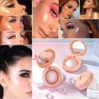 Face Highlighter Palette, High Glossy Face Illuminator Palette, Natural Glow Finish, Pearl Shimmer Smooth Baked Powder