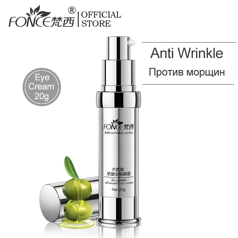 Korean Skin Care Anti Wrinkle Eye Cream Six Peptides Serum Anti Aging Remover Dark Circle Bag Firming nourish eye Balm Mask 20g