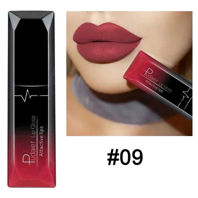 Waterproof Nude Matte Velvet Glossy Lip Gloss Lipstick Lip Balm Sexy Red Lip Tint 21 Colors Women Fashion Makeup Lipstick Tube