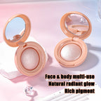 Face Highlighter Palette, High Glossy Face Illuminator Palette, Natural Glow Finish, Pearl Shimmer Smooth Baked Powder