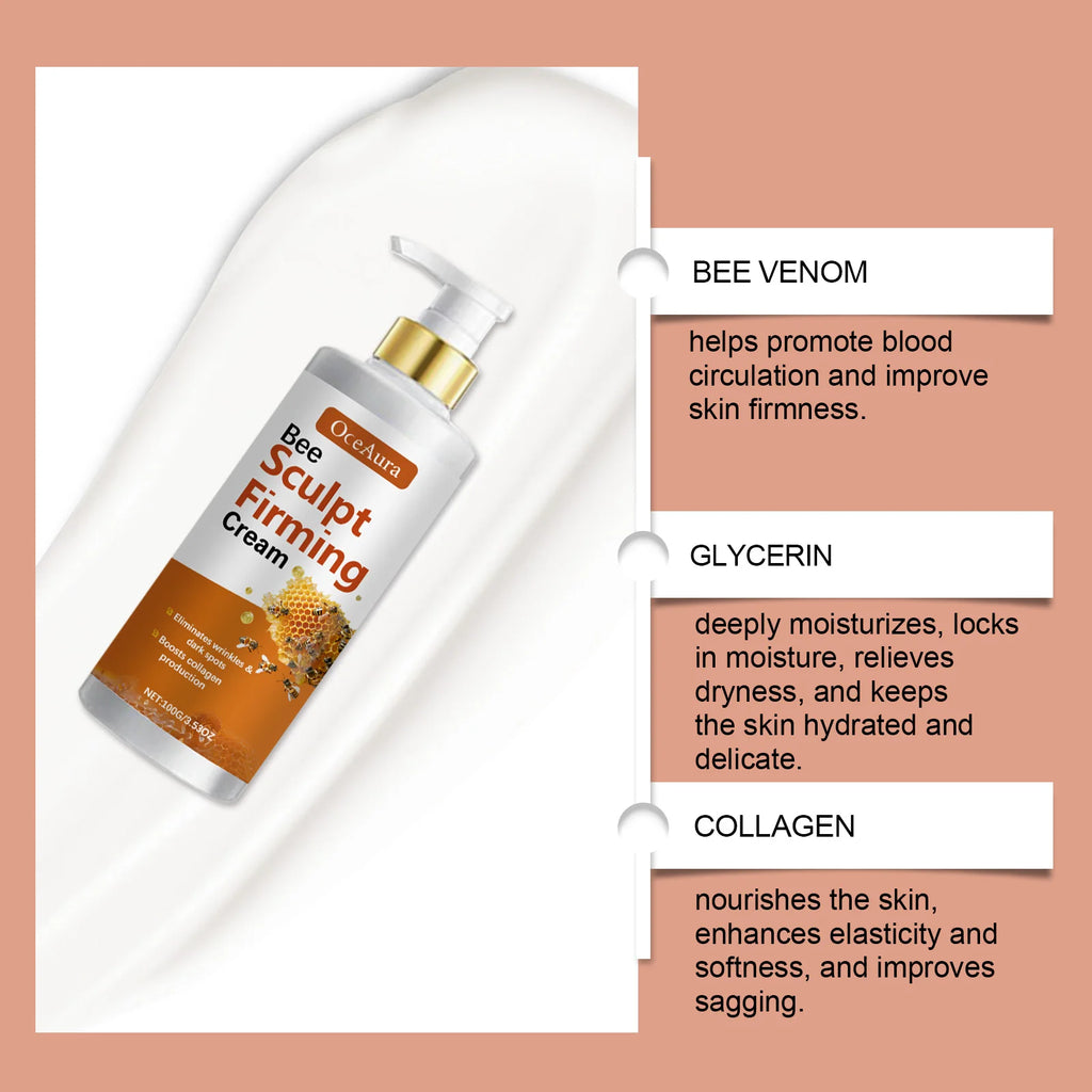 Bee Venom Body Firming Lotion Anti Sagging Skin Reduce Fine Lines Anti Cellulite Brightening Moisturizing Tighten Lifting Cream