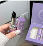 5 Colors Purple Bar Tube Black Lipstick Easy Coloring Matte Velvet Lipstick Long-lasting Red Lipstick Christmas Gift 5PCS