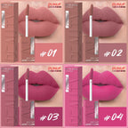 DUNUF  8-color matte velvet smooth easy-to-apply square tube lip gloss waterproof three-dimensional plumping lipstick