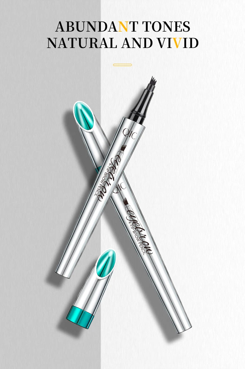 4 Points Eyebrow Pen 5 Colors Liquid Brow Pencil Dark Brown Microblading Eyebrow Pencil Waterproof Eyebrow Tattoo Pen Cosmetics