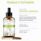 White Musk essential oil is suitable for skincare, bath and shower use, and as a diffuser for all skin types.