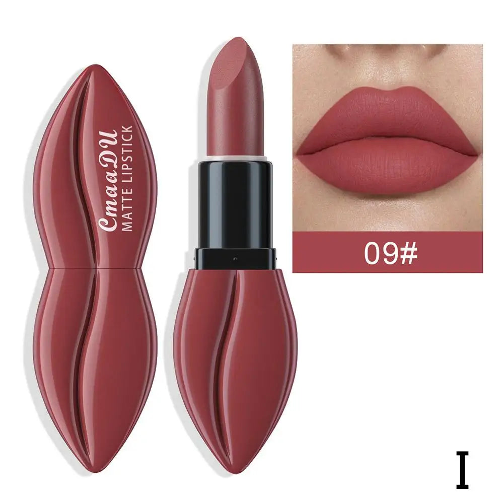 10 Color Lip Shape Matte Lipstick Waterproof Lasting Long Lasting Sexy Velvet Nude Lipsticks Lip Gloss Woman Cosmetics Wholesale