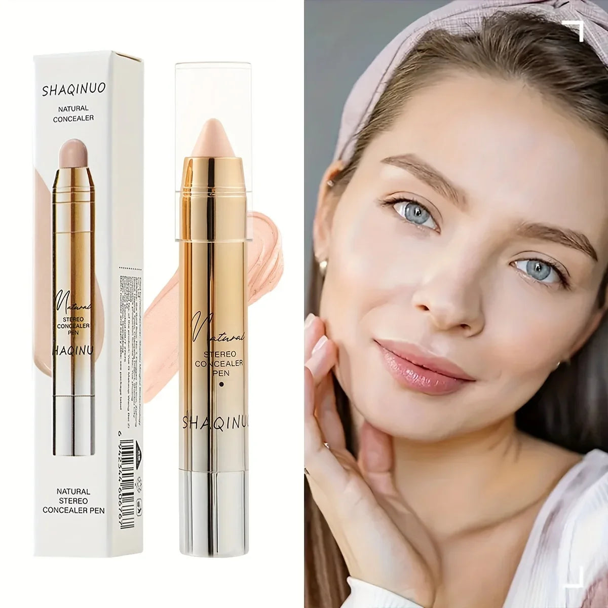 Natural Stereo Concealer Pen-Under Eye &Blemish Coverage Sweat &Waterproof Smooth Texture Portable for Beginners Flawless Finish