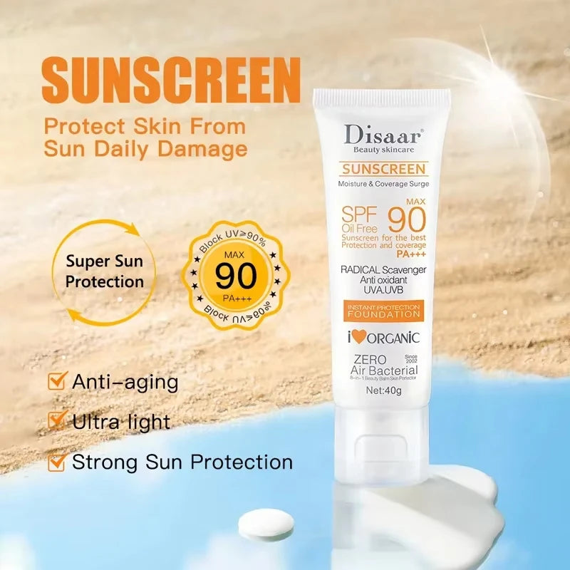 Sunscreen SPF90+ UV Radiation Protection Lsolation Whitening Moisturizing Brightening Face Body Arms Thighs Sunblock Skin Care