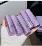 5 Colors Purple Bar Tube Black Lipstick Easy Coloring Matte Velvet Lipstick Long-lasting Red Lipstick Christmas Gift 5PCS