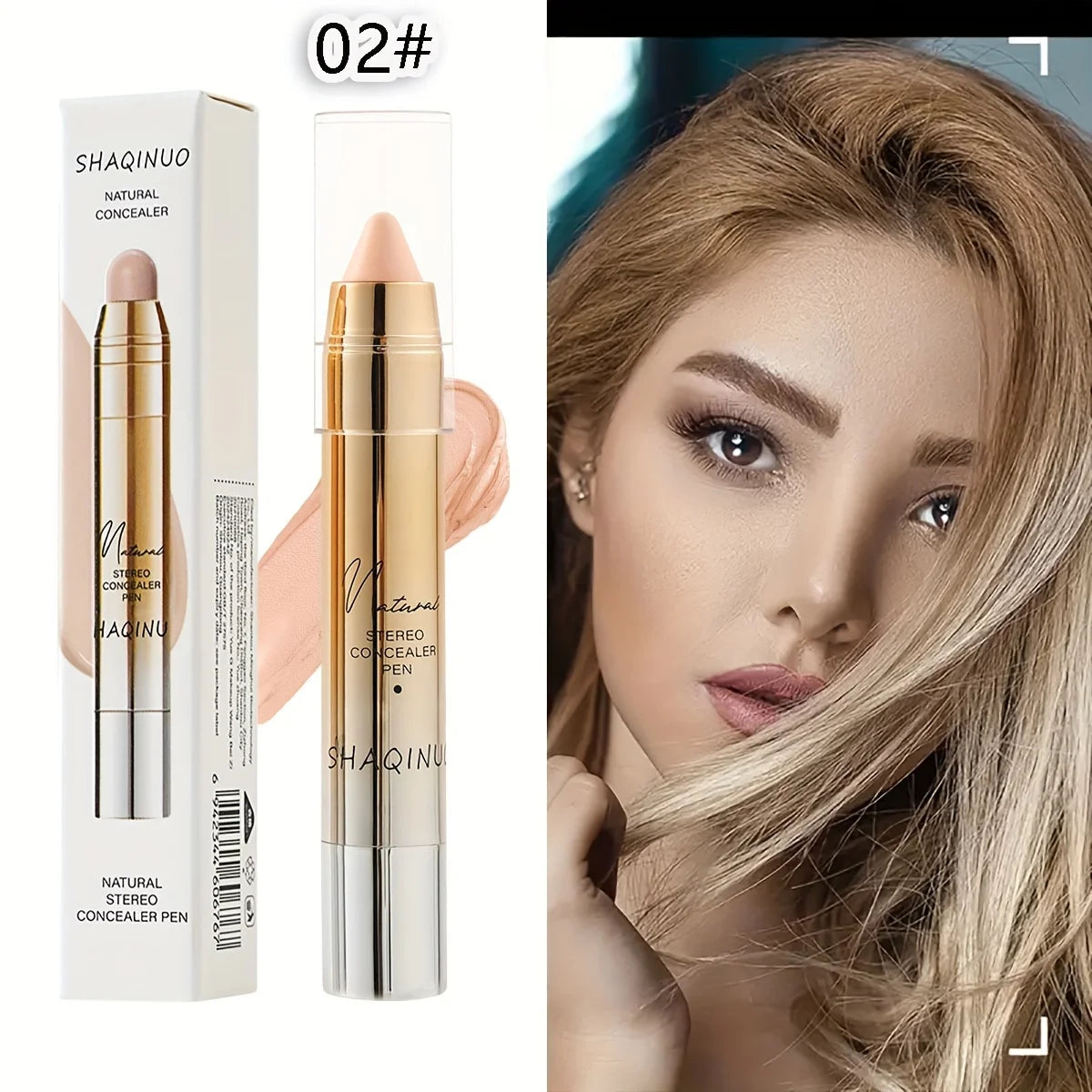 Natural Stereo Concealer Pen-Under Eye &Blemish Coverage Sweat &Waterproof Smooth Texture Portable for Beginners Flawless Finish