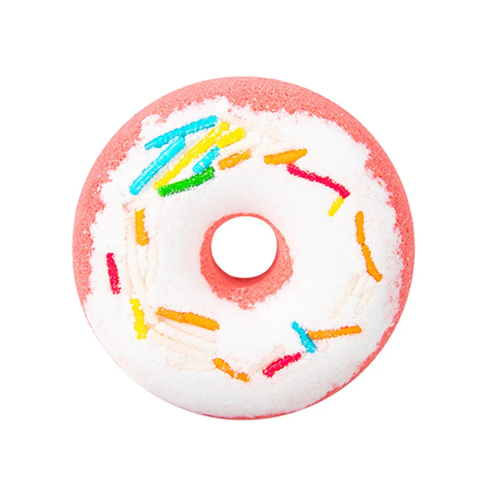 Kids Bath Bomb Bubble Bath Salt Ball for Shower Doughnut Heart Shape Bathing Spa Essential Oil Moisturize Dry Skin Children Gift