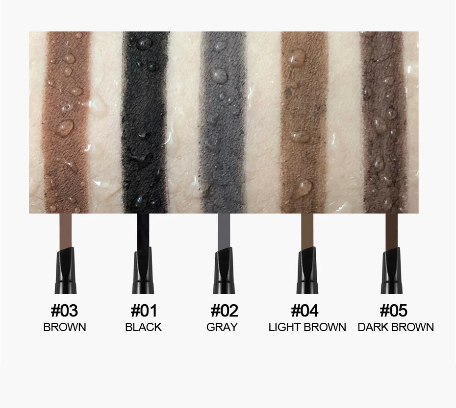 HANDAIYAN Eyebrow Pencil Automatic Rotating Double Head Long Lasting Natural Waterproof 5 Color Triangle Eyebrow Pen Make Up