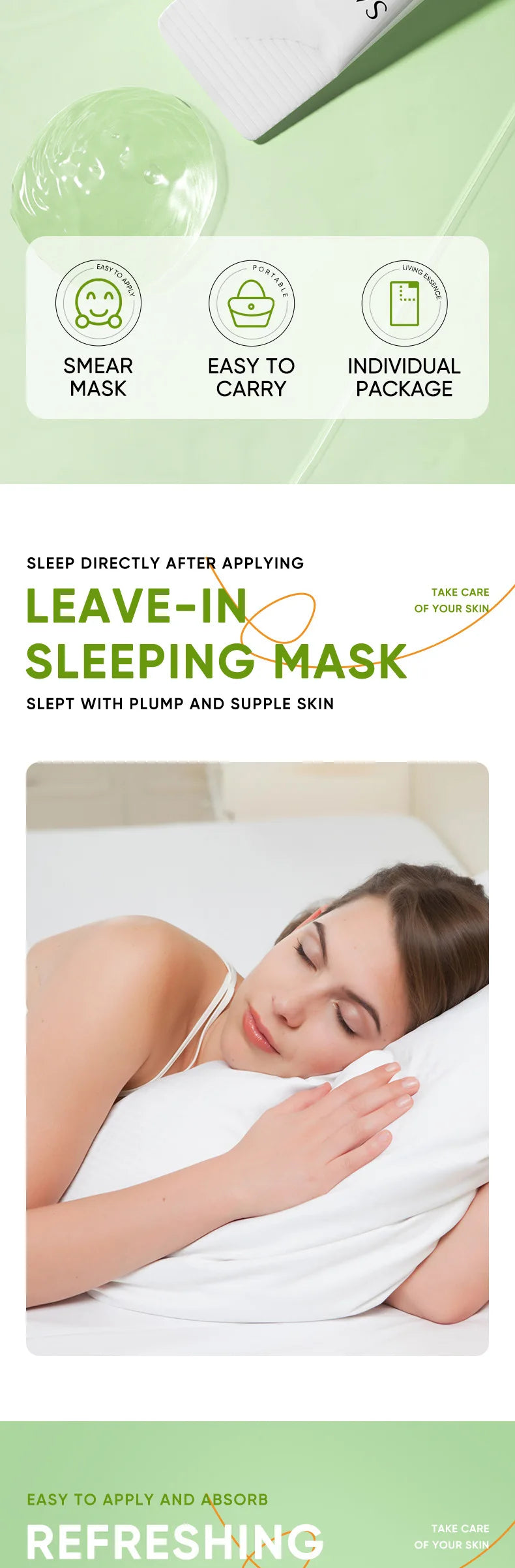 20pcs Aloe Vera Gel Portable Sleeping Mask Soothing & Repairing After Moisturizing Hydrating Shrink Pores Facial Mask Skin Care